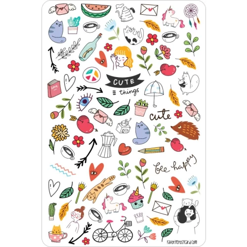 cute kawaii sticker sheet