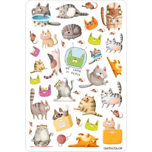 Sticker sheet | funny cats