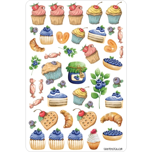 Sticker sheet #072: Desserts and Sweets, MAXI