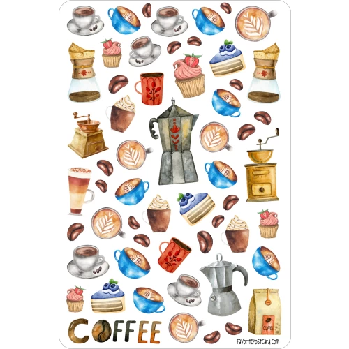 Sticker sheet #081: Coffee, MAXI