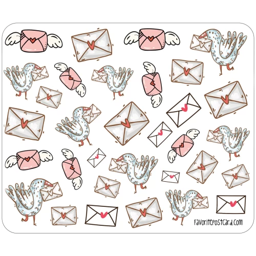 Sticker sheet #080 (MINI): Cute envelopes