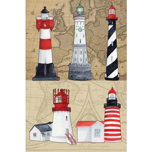 Postcard #1151 | Lighthouses and Old Maps