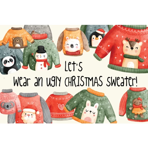 Postcard #1159 | Let’s wear an ugly Christmas Sweater