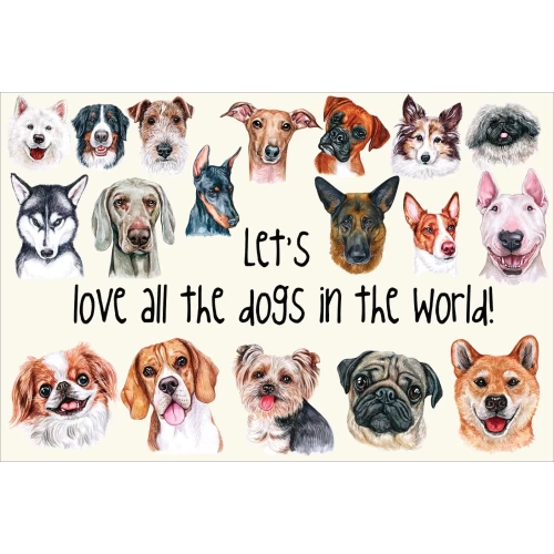 Postcard #1220 | Let's Love all the Dogs in the World