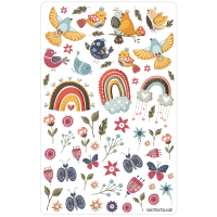 Sticker sheet #102: Birds and Flowers, MAXI