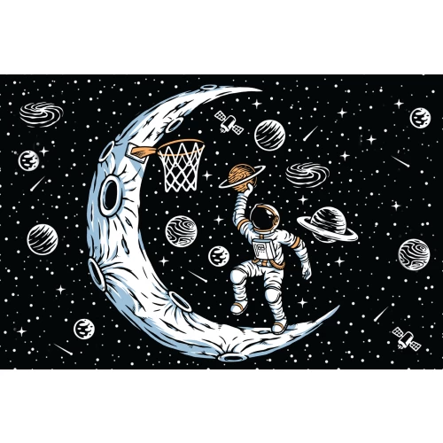 Postcard #1502 | Basketball on the Moon