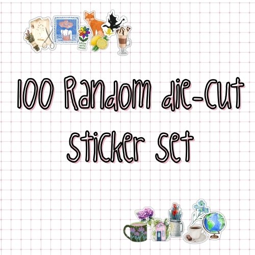 ~100 cute random die cut sticker set