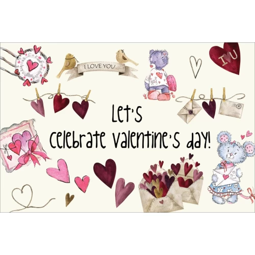 Postcard #1599 | Let’s celebrate Valentine's day