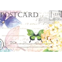 Postcard for postcrossing, retro collage postcard