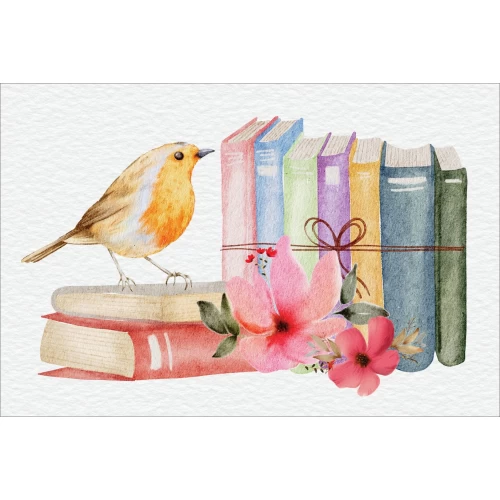 Books postcard