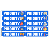 Priority stickers sheet