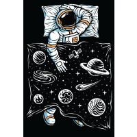 Sleeping astronaut postcard
