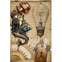 Steampunk postcard
