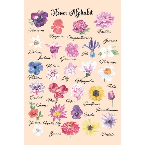 Postcard #1814 | Flower Alphabet