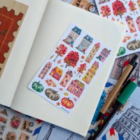 Sticker sheet #162: Autumn Houses, MAXI