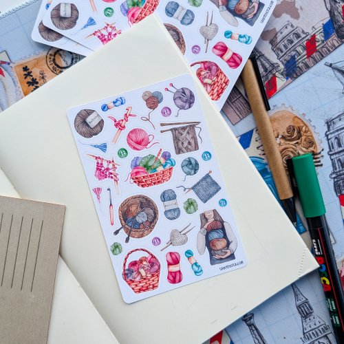 Sticker sheet #159: Knitting, MAXI