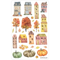 Sticker sheet #162: Autumn Houses, MAXI - Image 2