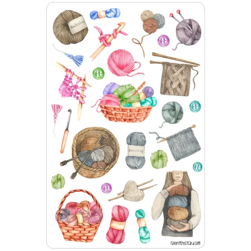 Sticker sheet #159: Knitting, MAXI