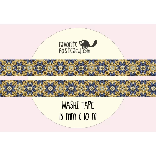 Washi tape #108: Blue and Yellow Pattern