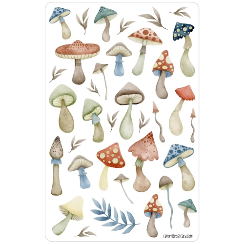 Sticker sheet #167: Mushrooms, MAXI