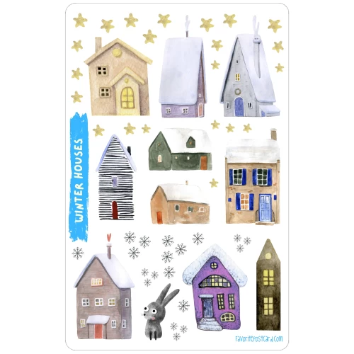 Sticker sheet #169: Winter Houses, MIDI