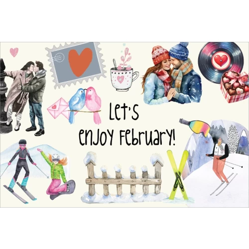 Let's enjoy... postcard series #02: Let's enjoy February!