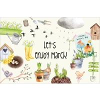 Let's enjoy... postcard series #03: Let's enjoy March!
