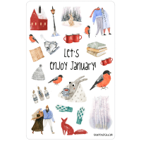 Sticker sheet #186: Let's enjoy January! MIDI