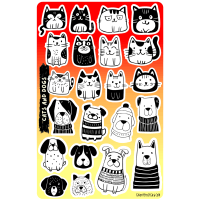 Sticker sheet #198: Cats and dogs, MAXI