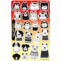 Sticker sheet #198: Cats and dogs, MAXI