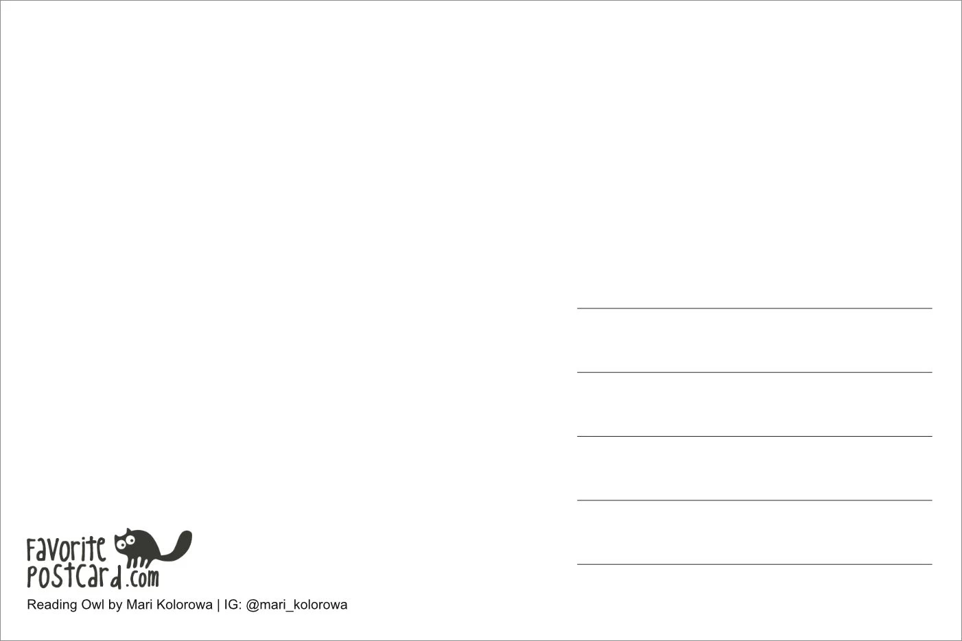 Postcard #2118 | Reading Owl - Image 2
