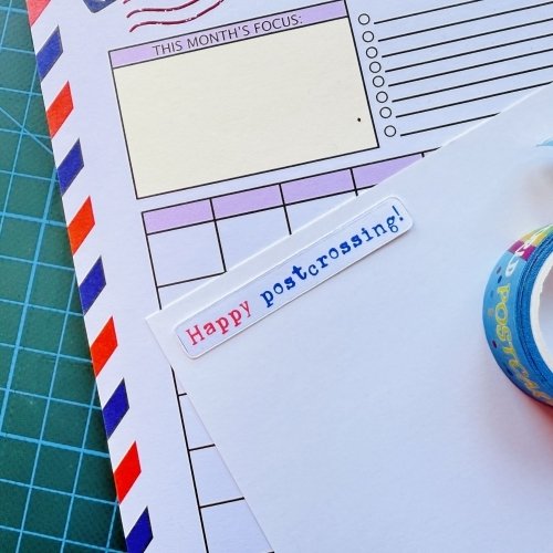 12 Sticker set: Happy Postcrossing! - Image 3