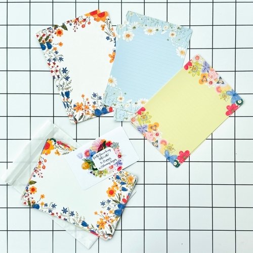 Floral Letter Writing Set | 15 A5 Sheets (3 Designs)
