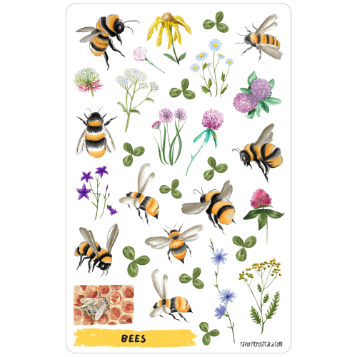 Sticker sheet #218: Bees