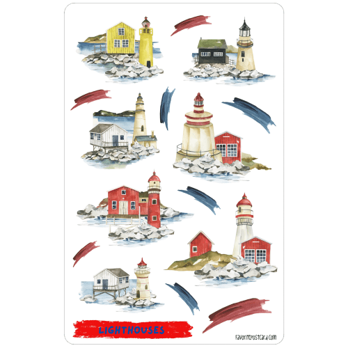 Sticker sheet #216: Lighthouses