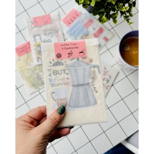 5 Postcard Set: Coffee time - Image 2