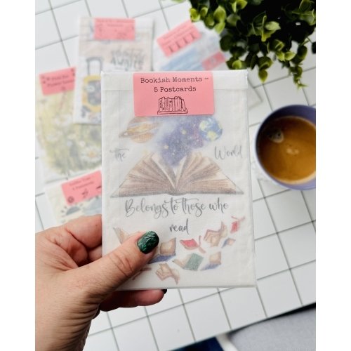 5 Postcard Set: Bookish Moments - Image 3