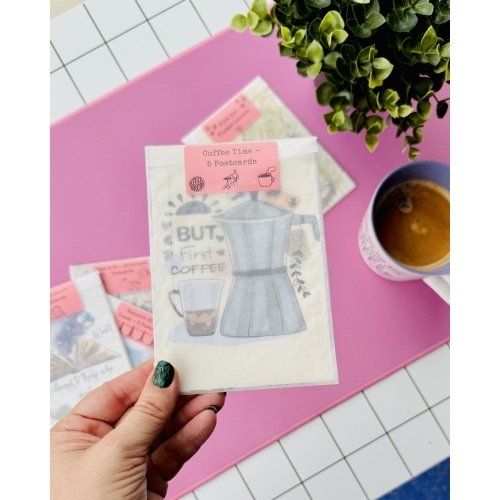 5 Postcard Set: Coffee time - Image 8