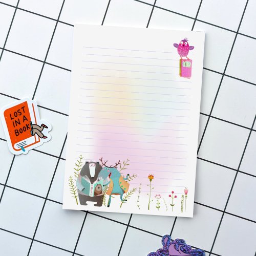 A5 size Notepad/Letter pad: Reading Animals