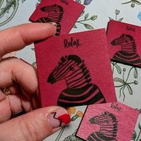 Wooden Stamp Magnet - Relax