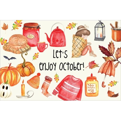 Let's enjoy... postcard series #10: Let's enjoy October!