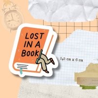 Vinyl sticker #083: Lost in a book