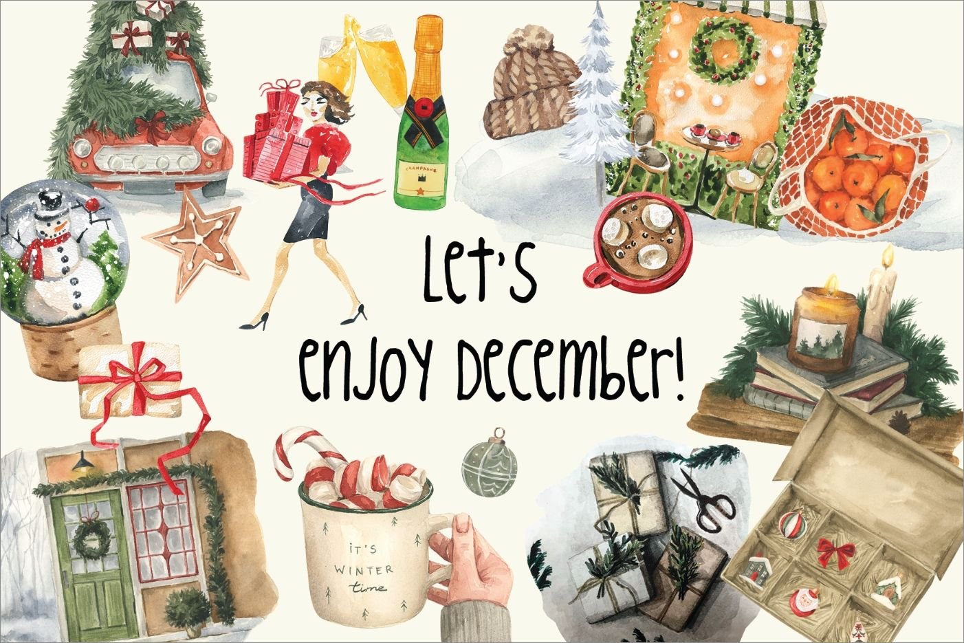 Let's enjoy... postcard series #12: Let's enjoy December!