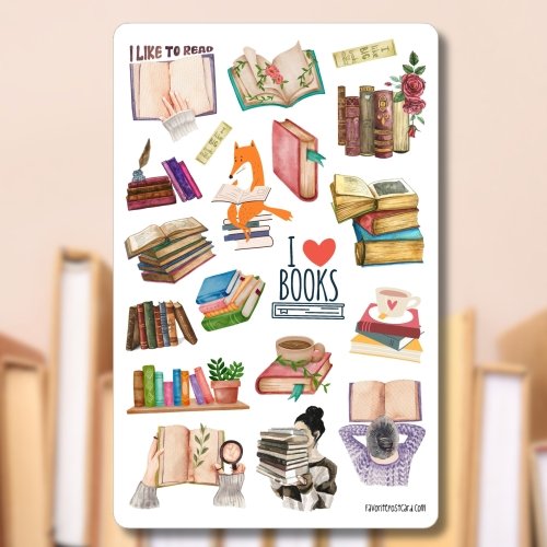 Sticker sheet #233: I love books, MAXI