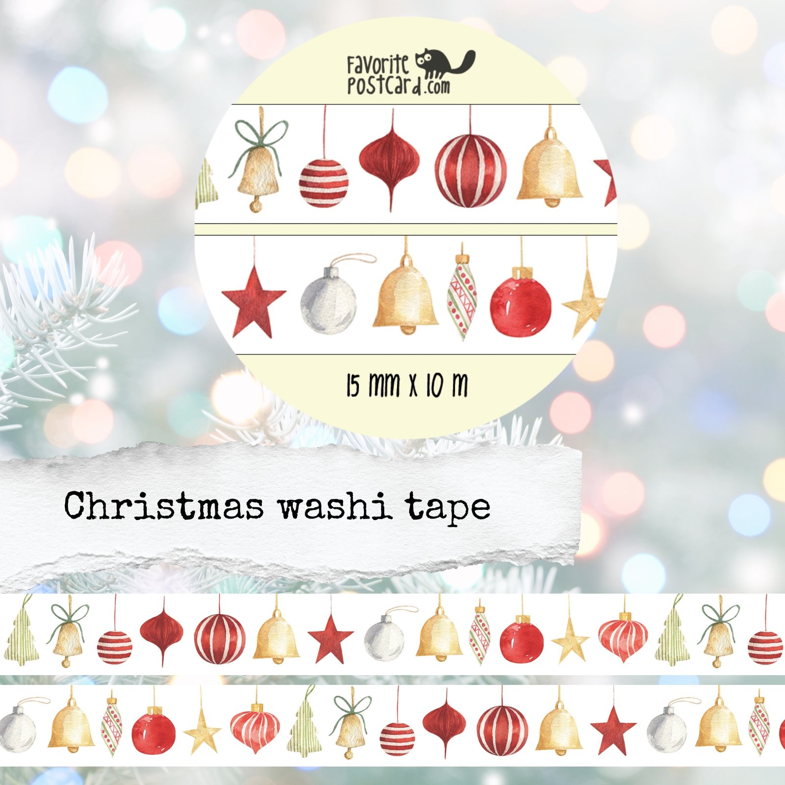 Washi tape #118: Christmas Ornaments