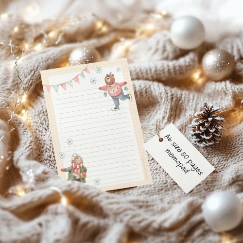 Memo pad: Ice Skating Bears