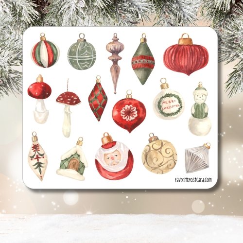 Sticker sheet #238: Christmas tree toys, MINI