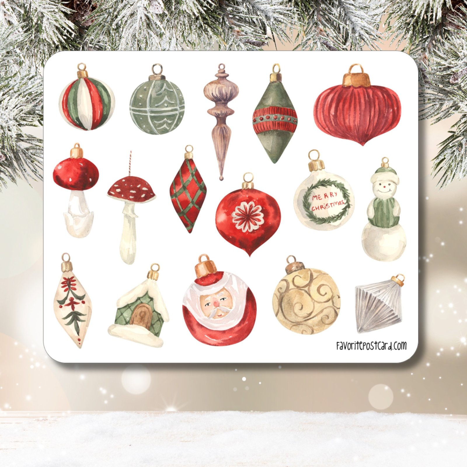 Sticker sheet #238: Christmas tree toys, MINI