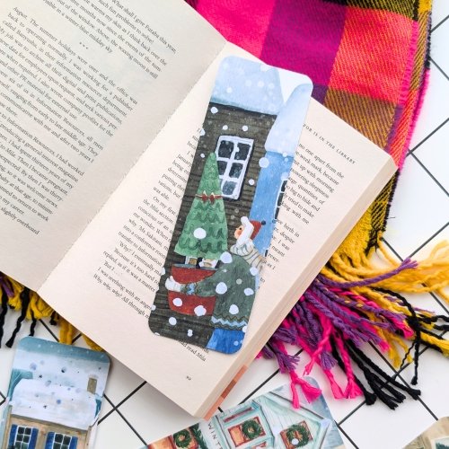 Bookmark #99: Snowy Tree
