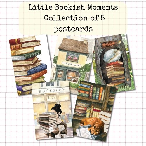 5 Postcard Set: Little Bookish Moments